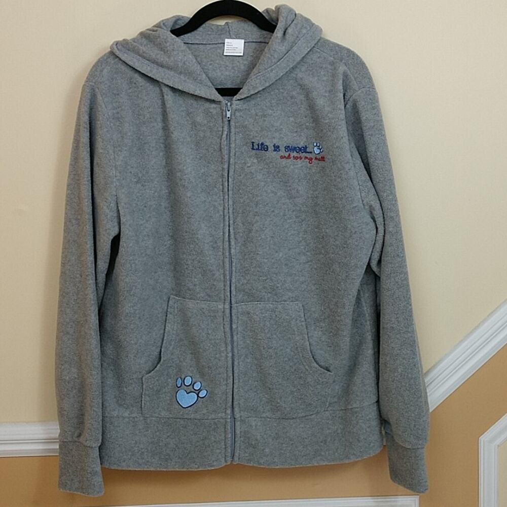 "Life is Sweet and So's my Mutt" Fleece Zip Hoodie